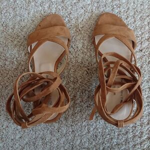 J Peterman brown Sienna Kid Elegant Tan Strappy Sandals size 37